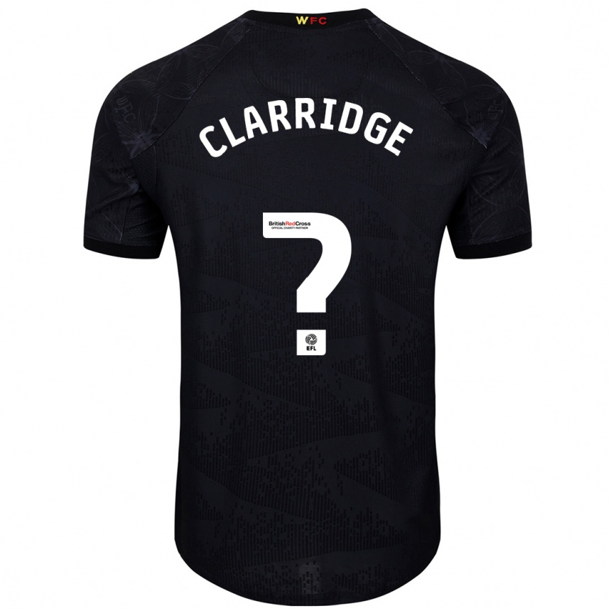 Niño Fútbol Camiseta James Clarridge #0 Negro Blanco 2ª Equipación 2024/25