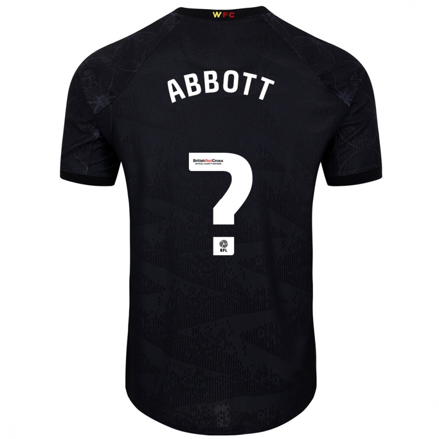 Niño Fútbol Camiseta George Abbott #0 Negro Blanco 2ª Equipación 2024/25