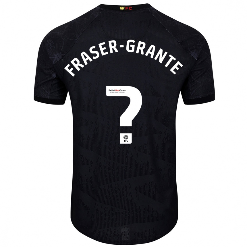 Niño Fútbol Camiseta Zak Fraser-Grante #0 Negro Blanco 2ª Equipación 2024/25