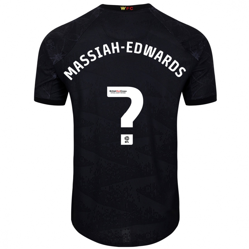 Niño Fútbol Camiseta Zavier Massiah-Edwards #0 Negro Blanco 2ª Equipación 2024/25