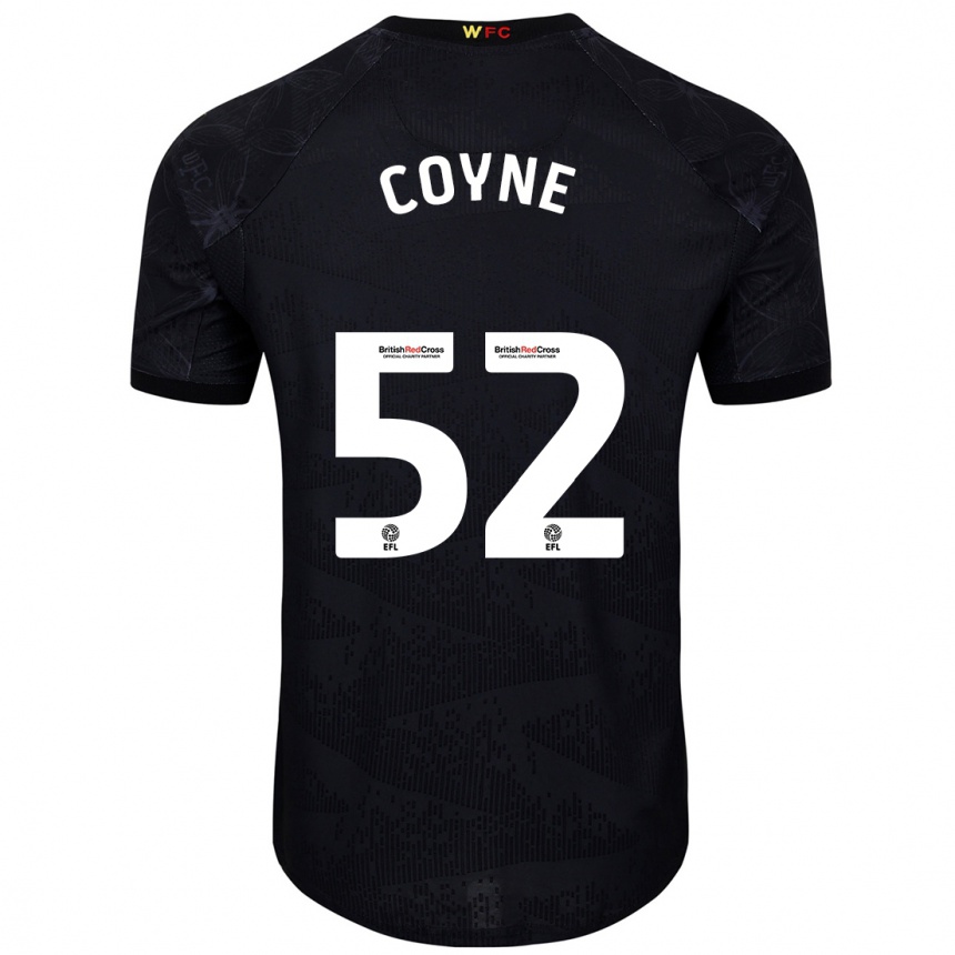 Niño Fútbol Camiseta Aidan Coyne #52 Negro Blanco 2ª Equipación 2024/25