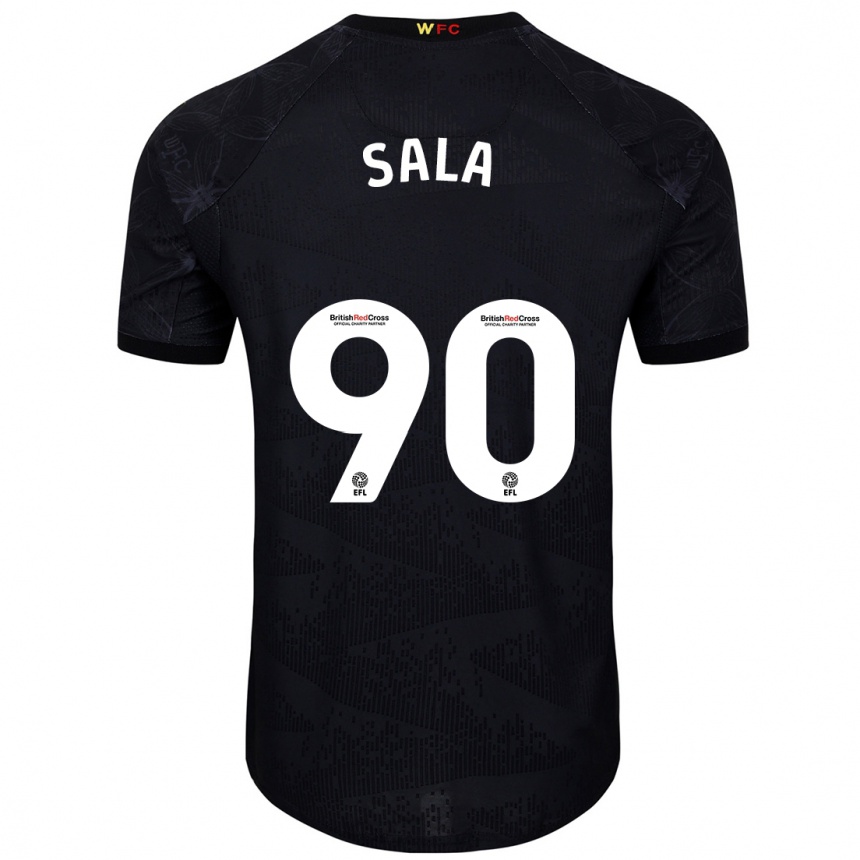 Niño Fútbol Camiseta Joel Sala #90 Negro Blanco 2ª Equipación 2024/25