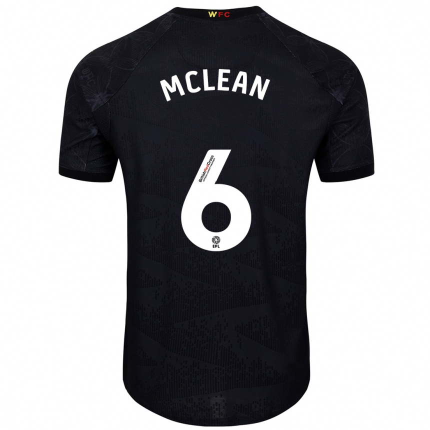 Niño Fútbol Camiseta Sophie Mclean #6 Negro Blanco 2ª Equipación 2024/25