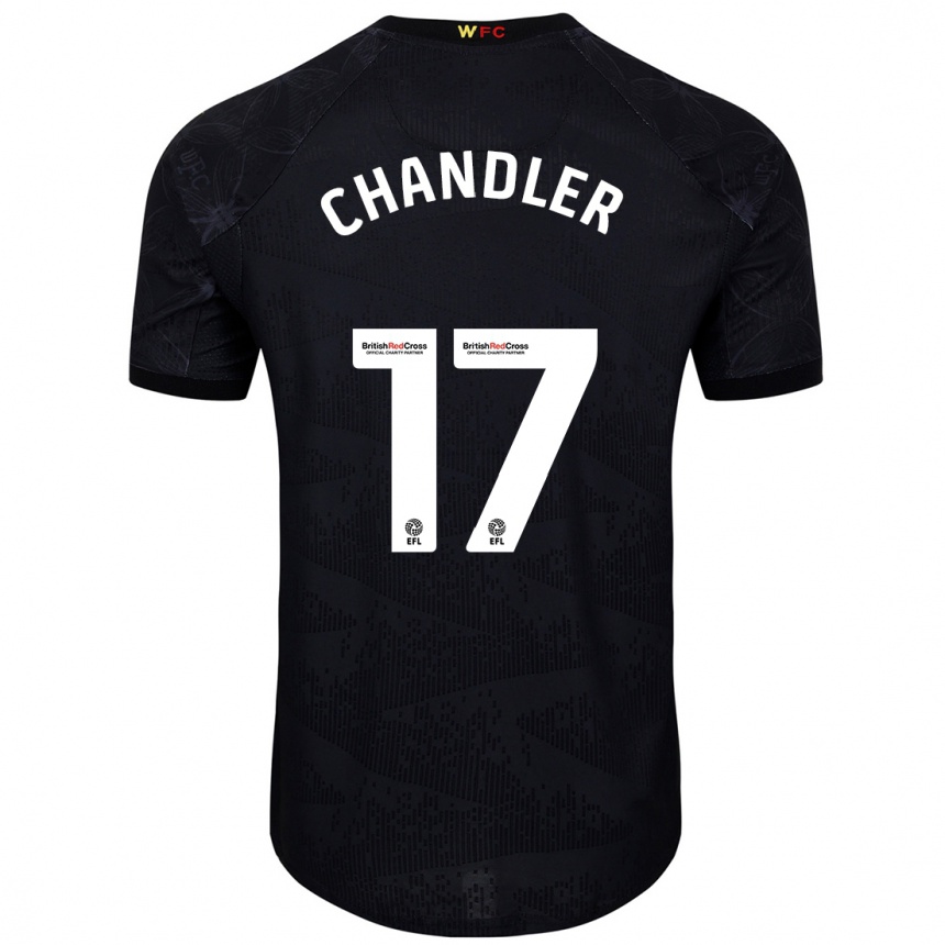 Niño Fútbol Camiseta Megan Chandler #17 Negro Blanco 2ª Equipación 2024/25