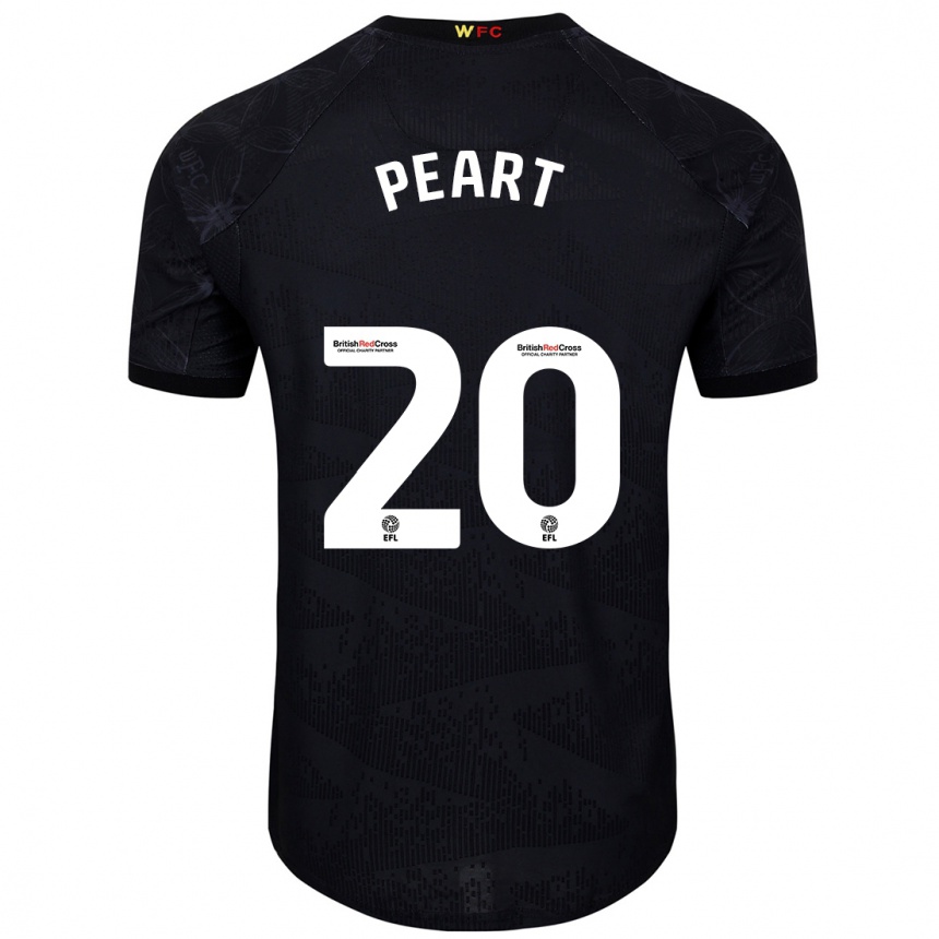 Niño Fútbol Camiseta Kalani Peart #20 Negro Blanco 2ª Equipación 2024/25