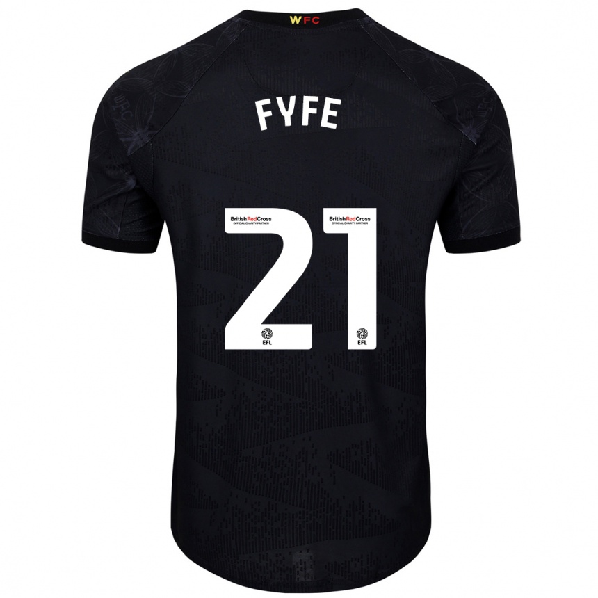 Niño Fútbol Camiseta Flo Fyfe #21 Negro Blanco 2ª Equipación 2024/25