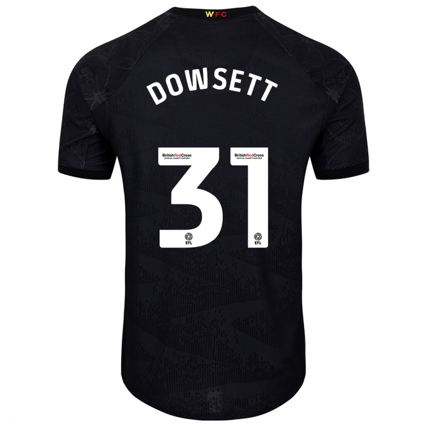 Niño Fútbol Camiseta Rebekah Dowsett #31 Negro Blanco 2ª Equipación 2024/25