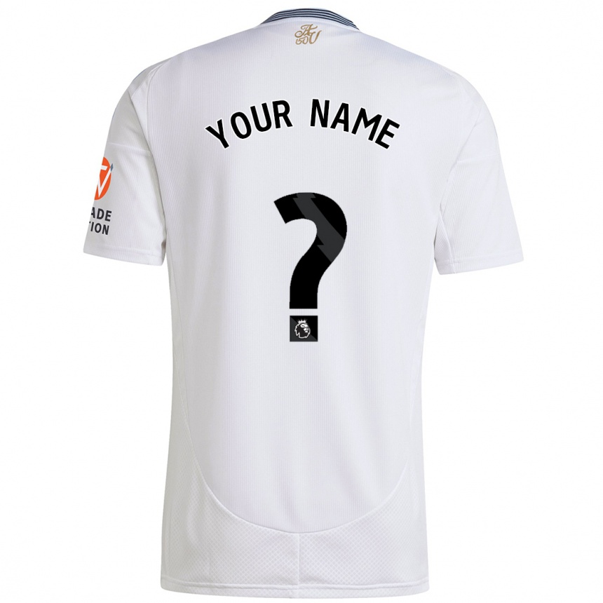 Niño Fútbol Camiseta Su Nombre #0 Blanco 2ª Equipación 2024/25