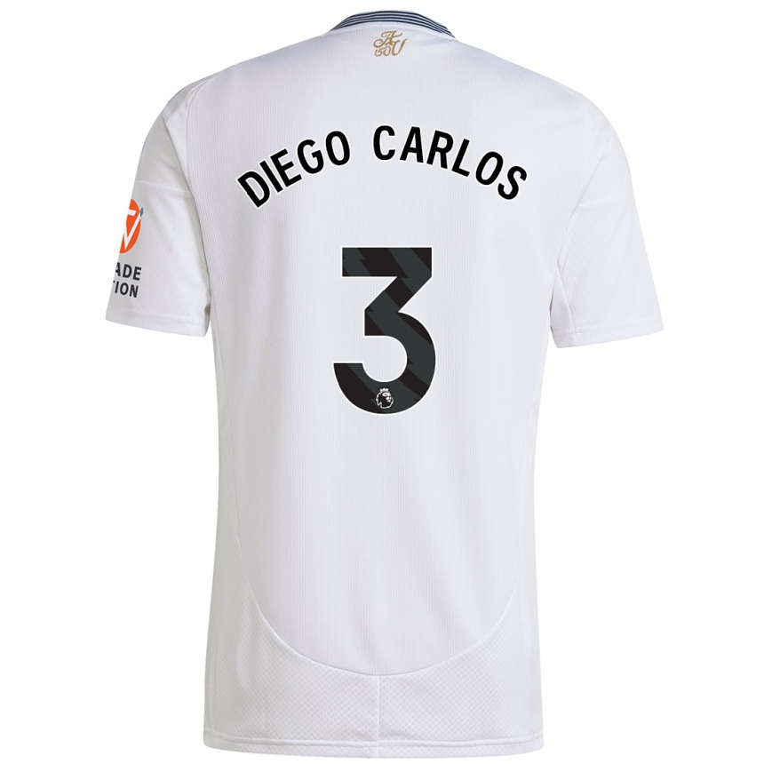 Niño Fútbol Camiseta Diego Carlos #3 Blanco 2ª Equipación 2024/25