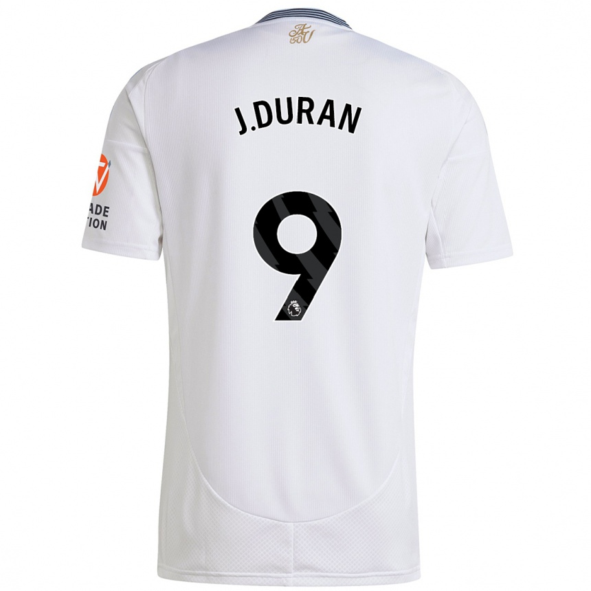 Niño Fútbol Camiseta Jhon Durán #9 Blanco 2ª Equipación 2024/25