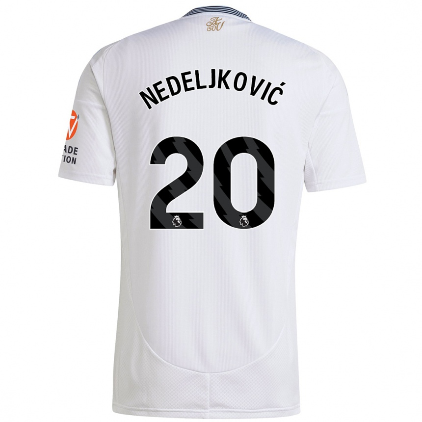 Niño Fútbol Camiseta Kosta Nedeljkovic #20 Blanco 2ª Equipación 2024/25