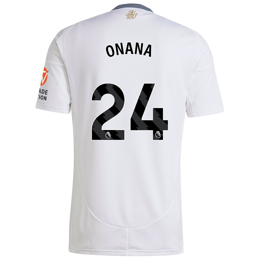 Niño Fútbol Camiseta Amadou Onana #24 Blanco 2ª Equipación 2024/25