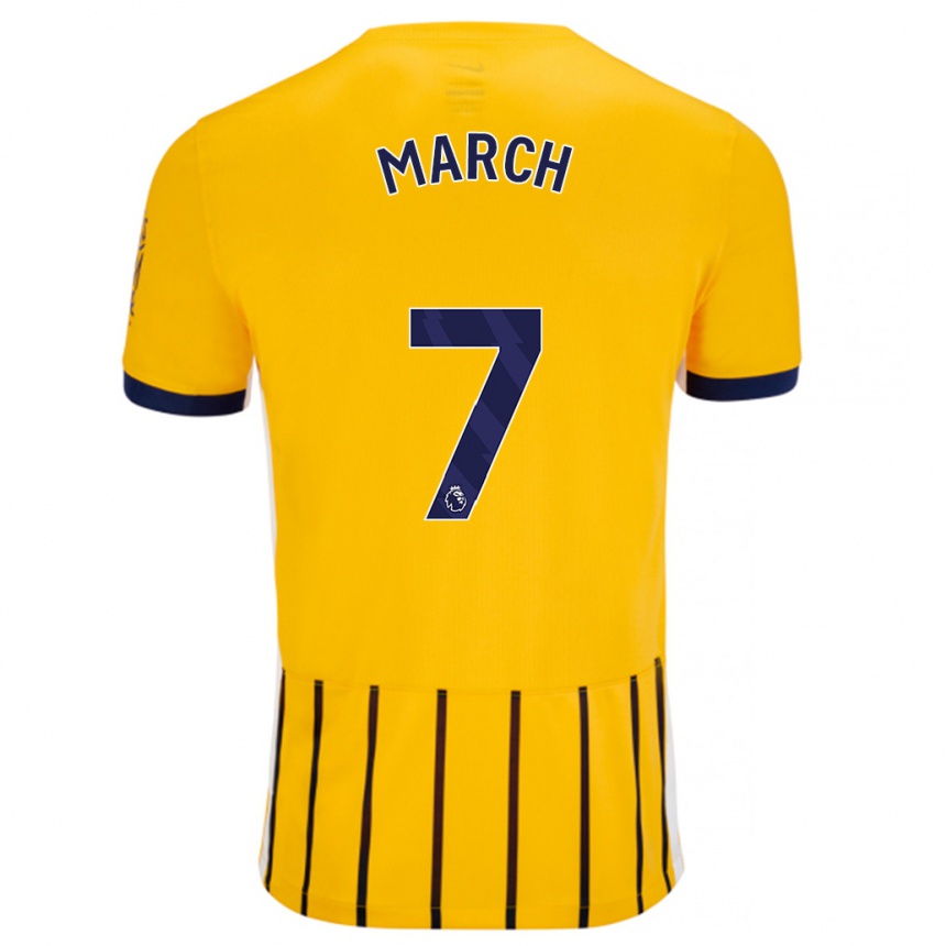 Niño Fútbol Camiseta Solly March #7 Dorado Azul Rayas 2ª Equipación 2024/25