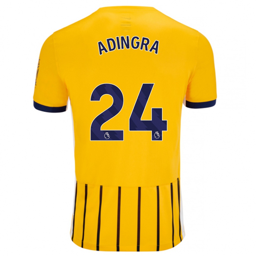 Niño Fútbol Camiseta Simon Adingra #24 Dorado Azul Rayas 2ª Equipación 2024/25