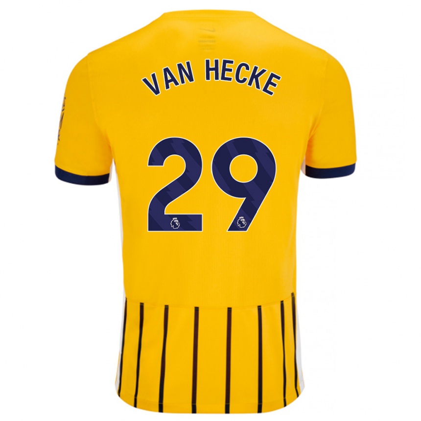 Niño Fútbol Camiseta Jan Paul Van Hecke #29 Dorado Azul Rayas 2ª Equipación 2024/25