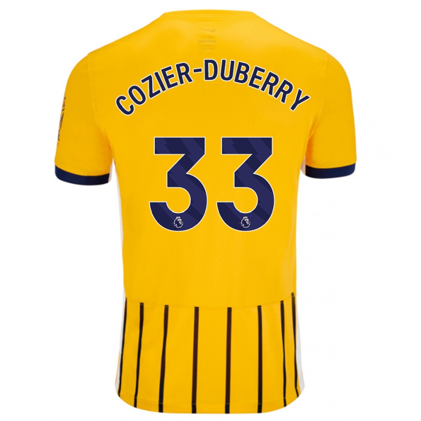 Niño Fútbol Camiseta Amario Cozier-Duberry #33 Dorado Azul Rayas 2ª Equipación 2024/25