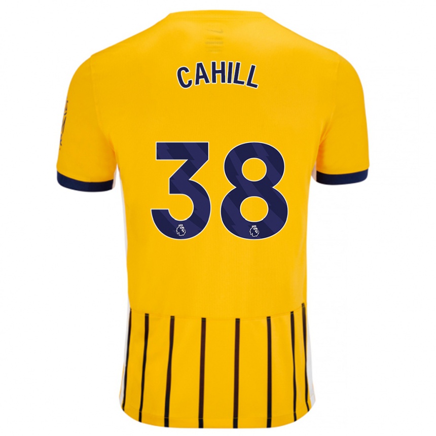 Niño Fútbol Camiseta Killian Cahill #38 Dorado Azul Rayas 2ª Equipación 2024/25