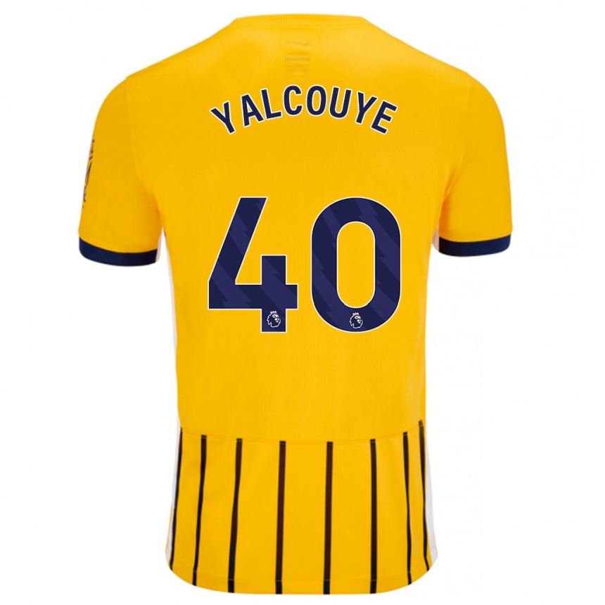 Niño Fútbol Camiseta Malick Junior Yalcouyé #40 Dorado Azul Rayas 2ª Equipación 2024/25