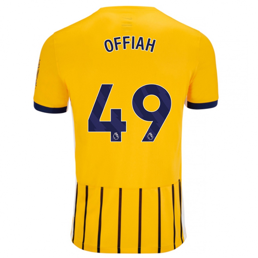 Niño Fútbol Camiseta Odel Offiah #49 Dorado Azul Rayas 2ª Equipación 2024/25