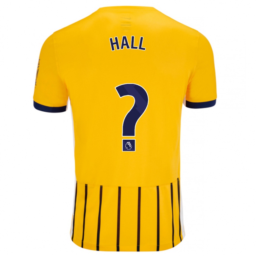 Niño Fútbol Camiseta Steven Hall #0 Dorado Azul Rayas 2ª Equipación 2024/25