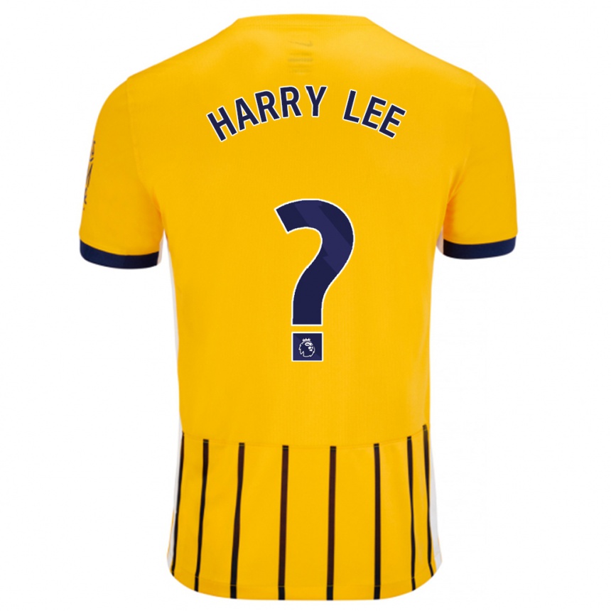 Niño Fútbol Camiseta Harry Lee #0 Dorado Azul Rayas 2ª Equipación 2024/25