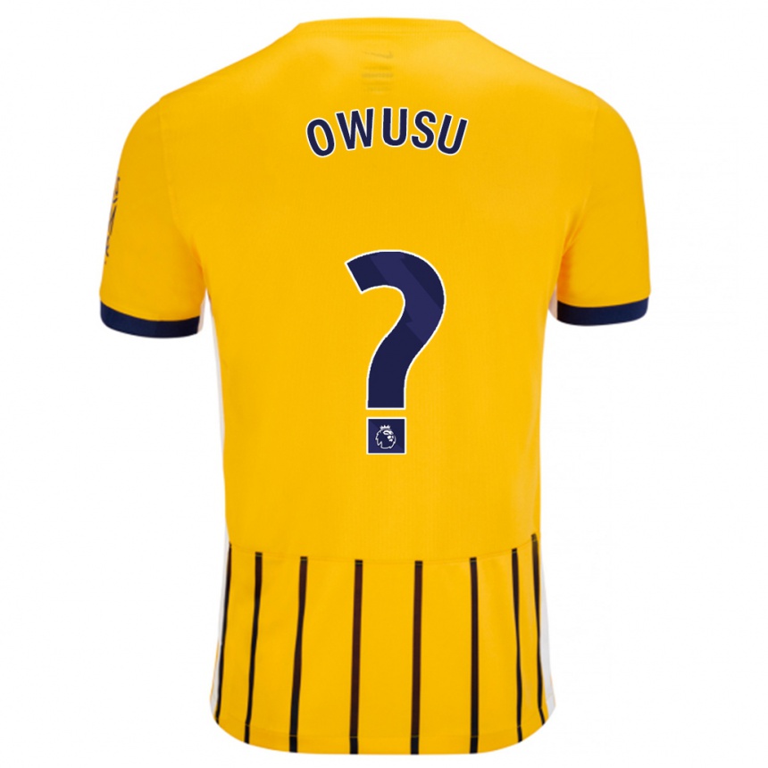 Niño Fútbol Camiseta Yussif Owusu #0 Dorado Azul Rayas 2ª Equipación 2024/25