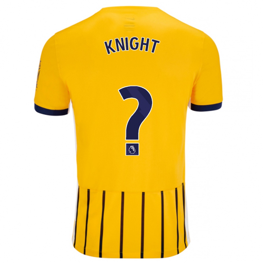 Niño Fútbol Camiseta Joe Knight #0 Dorado Azul Rayas 2ª Equipación 2024/25