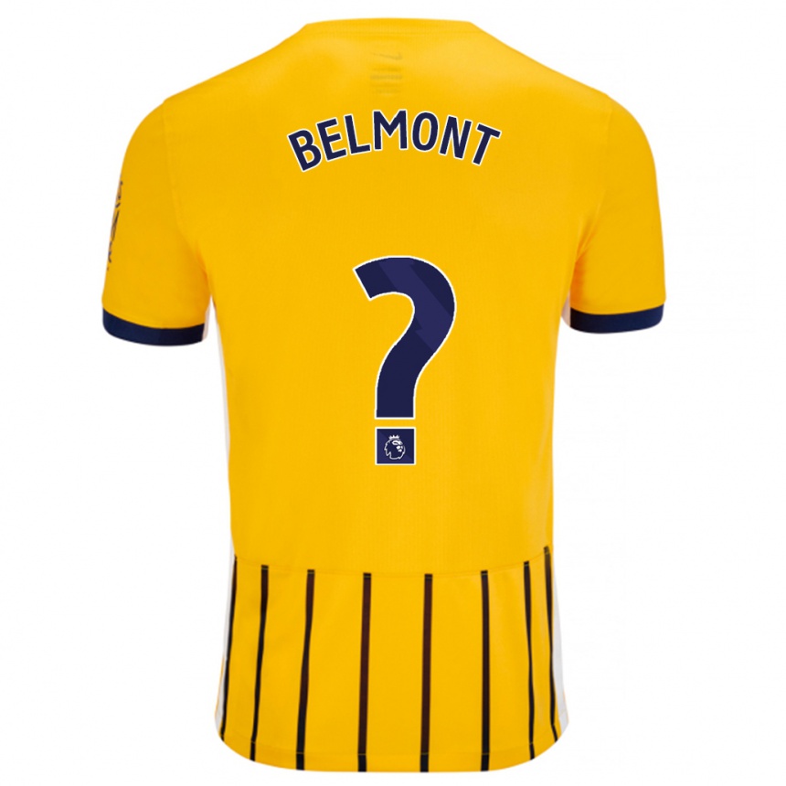 Niño Fútbol Camiseta Joe Belmont #0 Dorado Azul Rayas 2ª Equipación 2024/25