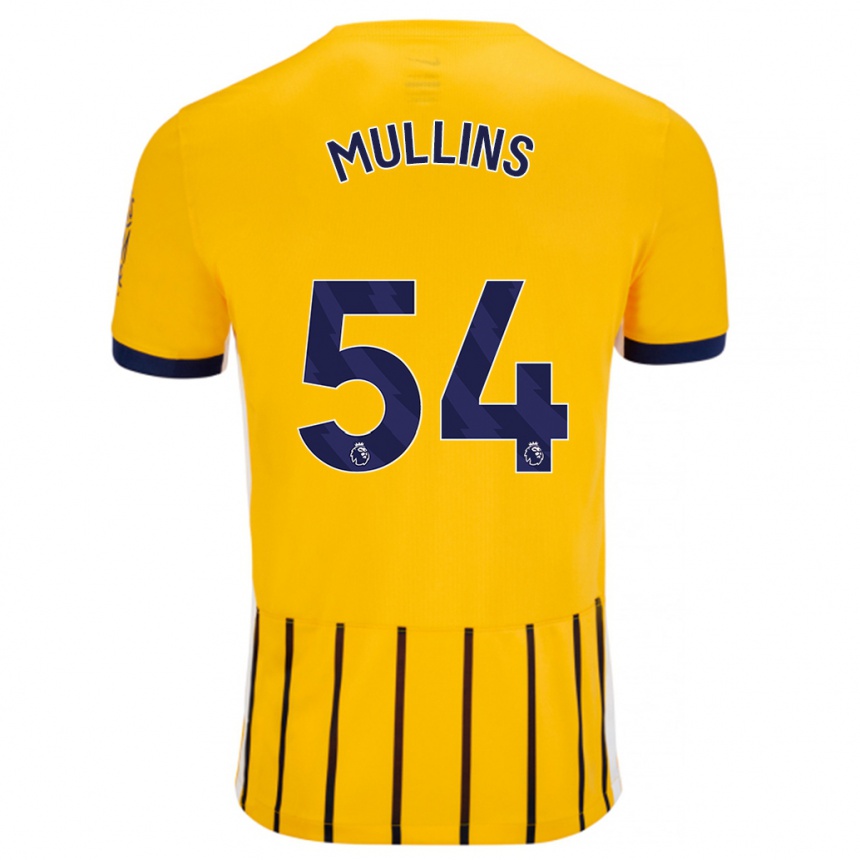 Niño Fútbol Camiseta Jamie Mullins #54 Dorado Azul Rayas 2ª Equipación 2024/25