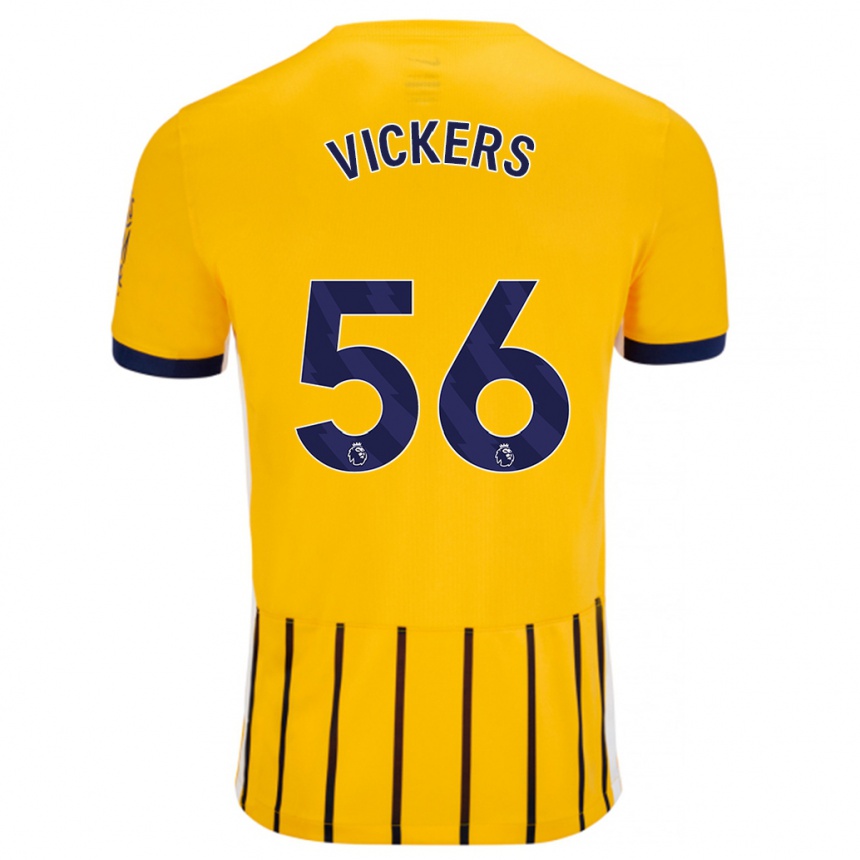 Niño Fútbol Camiseta Caylan Vickers #56 Dorado Azul Rayas 2ª Equipación 2024/25