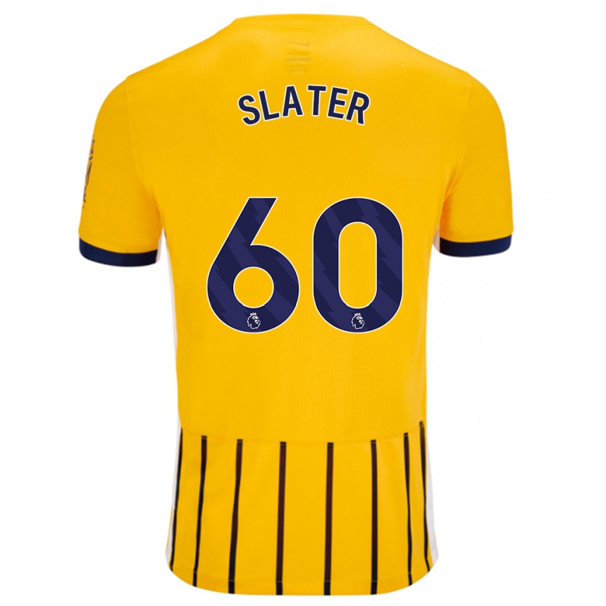 Niño Fútbol Camiseta Jacob Slater #60 Dorado Azul Rayas 2ª Equipación 2024/25