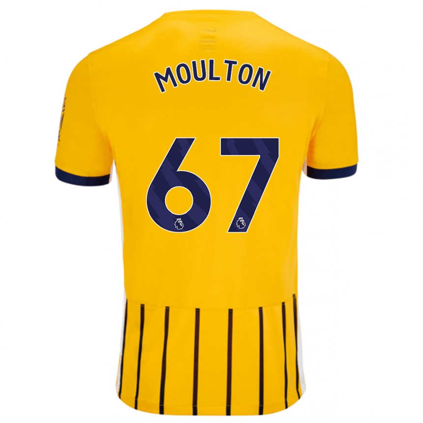 Niño Fútbol Camiseta Remeiro Moulton #67 Dorado Azul Rayas 2ª Equipación 2024/25