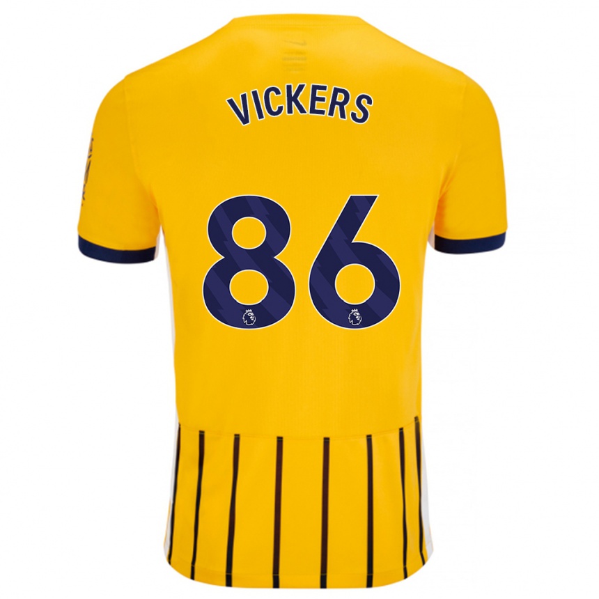 Niño Fútbol Camiseta Jacob Vickers #86 Dorado Azul Rayas 2ª Equipación 2024/25