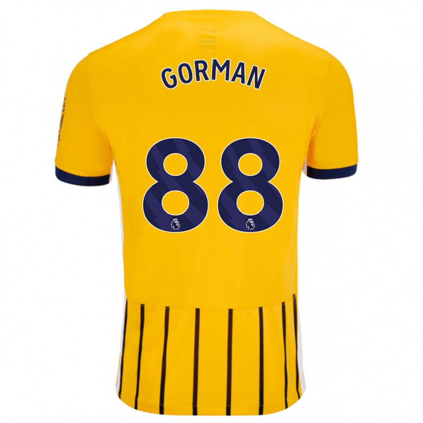 Niño Fútbol Camiseta Ronnie Gorman #88 Dorado Azul Rayas 2ª Equipación 2024/25