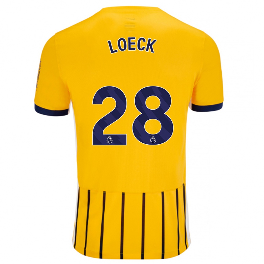 Niño Fútbol Camiseta Melina Loeck #28 Dorado Azul Rayas 2ª Equipación 2024/25