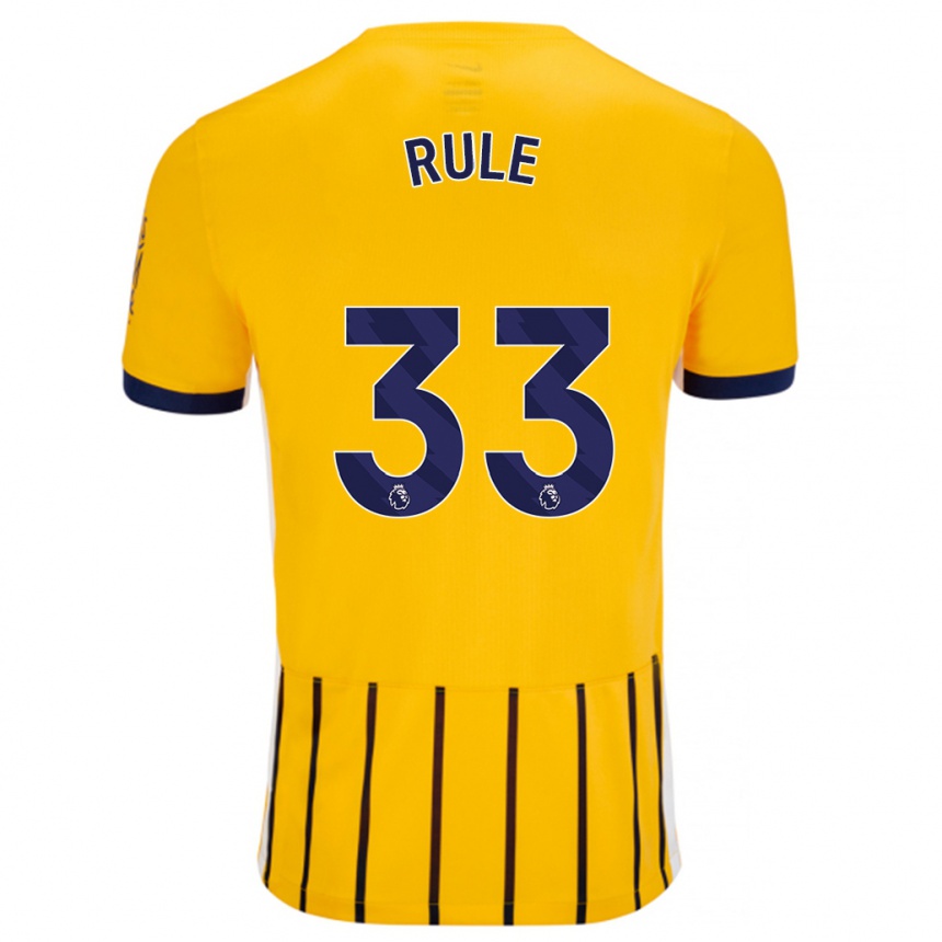 Niño Fútbol Camiseta Charlize Jayde Rule #33 Dorado Azul Rayas 2ª Equipación 2024/25