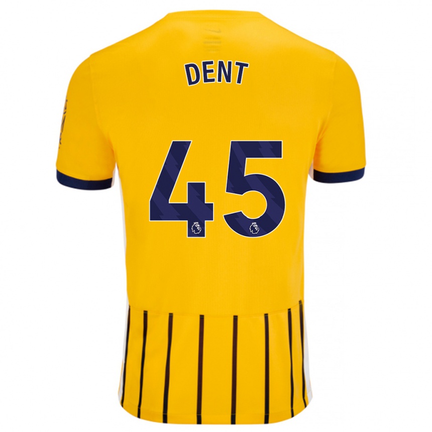 Niño Fútbol Camiseta Lily Dent #45 Dorado Azul Rayas 2ª Equipación 2024/25