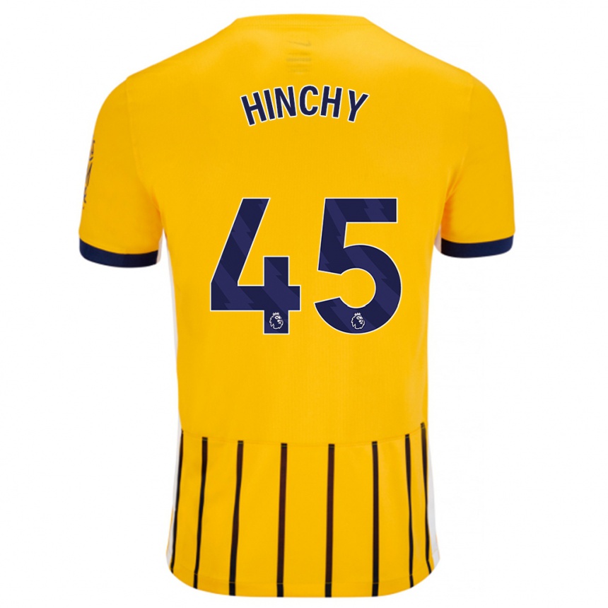 Niño Fútbol Camiseta Jack Hinchy #45 Dorado Azul Rayas 2ª Equipación 2024/25