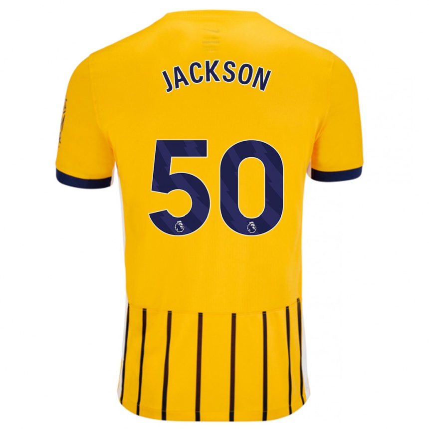 Niño Fútbol Camiseta Ben Jackson #50 Dorado Azul Rayas 2ª Equipación 2024/25