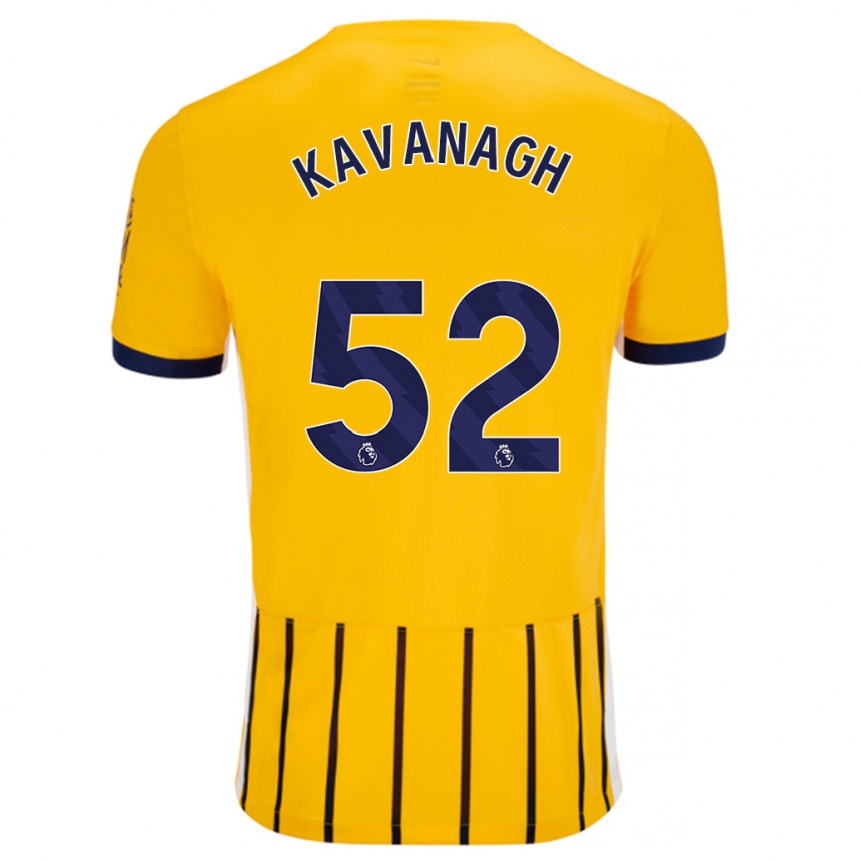 Niño Fútbol Camiseta Leigh Kavanagh #52 Dorado Azul Rayas 2ª Equipación 2024/25