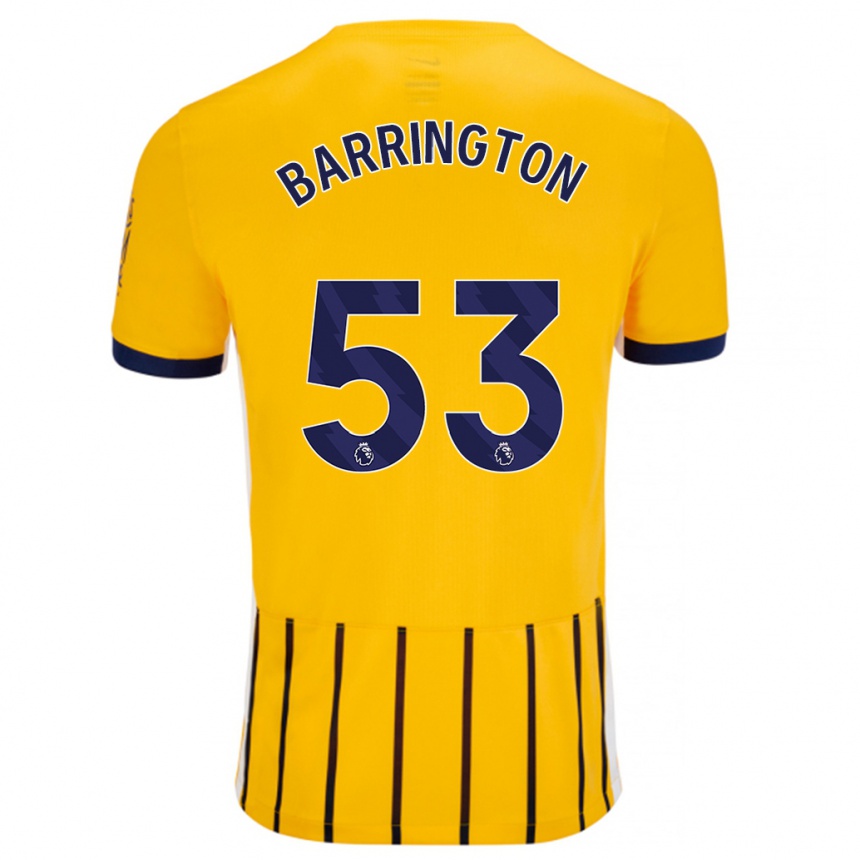 Niño Fútbol Camiseta Luca Barrington #53 Dorado Azul Rayas 2ª Equipación 2024/25