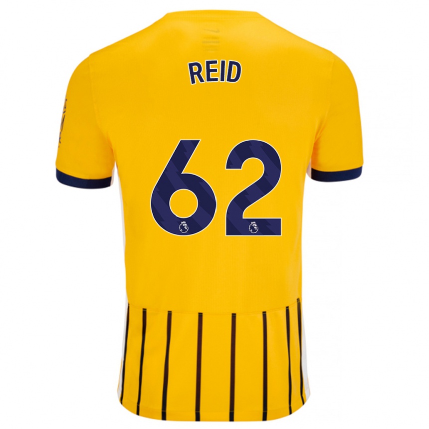 Niño Fútbol Camiseta Tommy Reid #62 Dorado Azul Rayas 2ª Equipación 2024/25