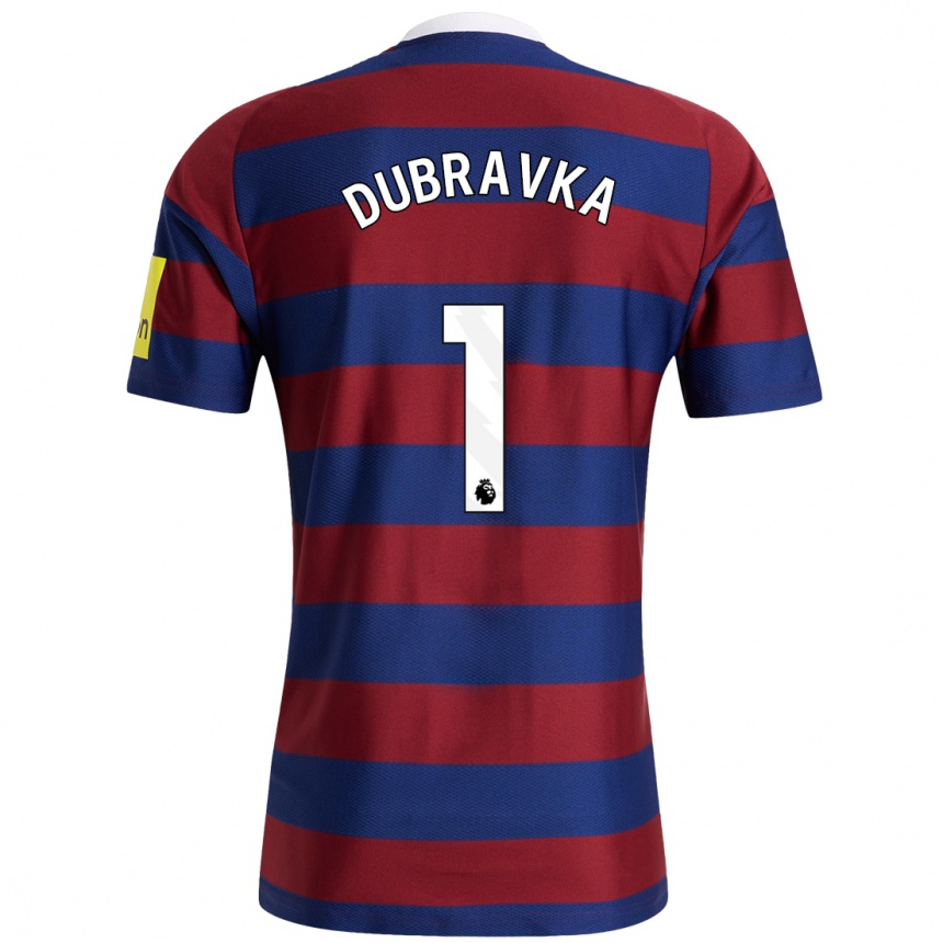 Niño Fútbol Camiseta Martin Dúbravka #1 Burdeos Azul Marino 2ª Equipación 2024/25