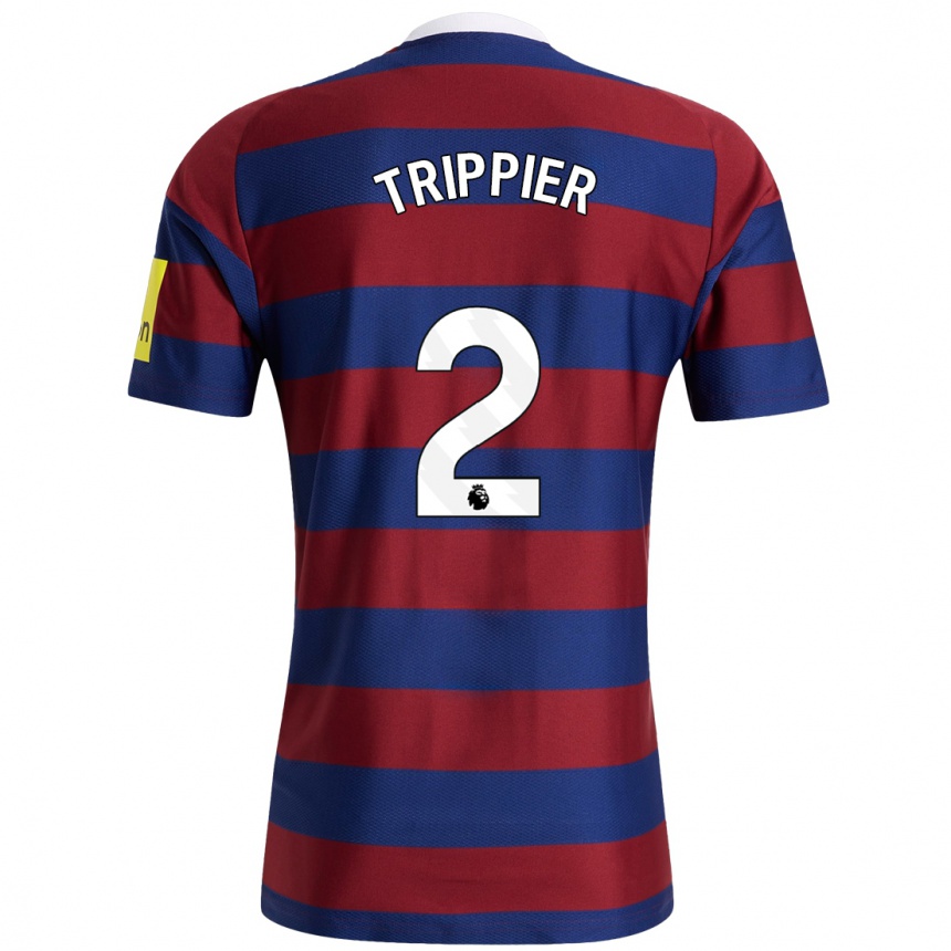 Niño Fútbol Camiseta Kieran Trippier #2 Burdeos Azul Marino 2ª Equipación 2024/25