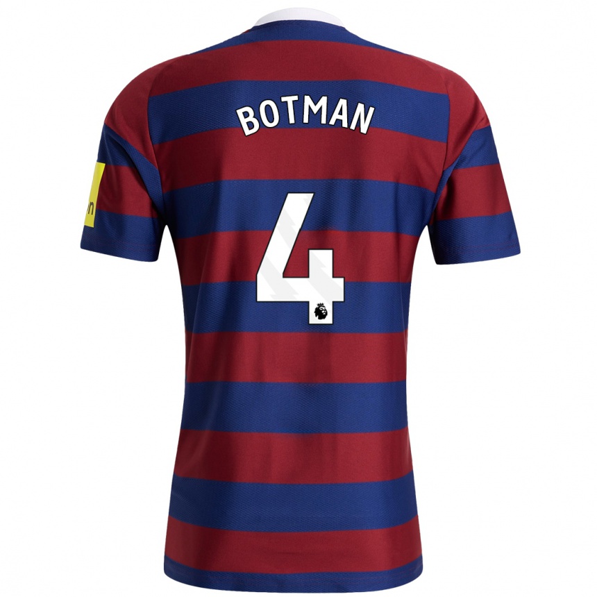 Niño Fútbol Camiseta Sven Botman #4 Burdeos Azul Marino 2ª Equipación 2024/25