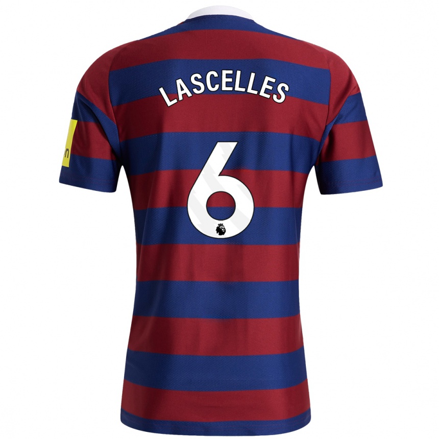 Niño Fútbol Camiseta Jamaal Lascelles #6 Burdeos Azul Marino 2ª Equipación 2024/25