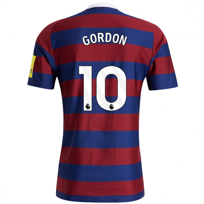 Niño Fútbol Camiseta Anthony Gordon #10 Burdeos Azul Marino 2ª Equipación 2024/25