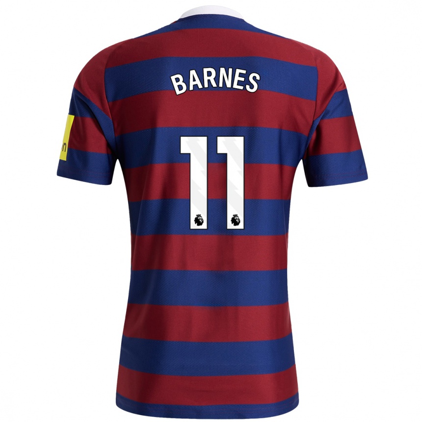 Niño Fútbol Camiseta Harvey Barnes #11 Burdeos Azul Marino 2ª Equipación 2024/25