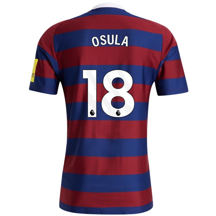 Niño Fútbol Camiseta William Osula #18 Burdeos Azul Marino 2ª Equipación 2024/25