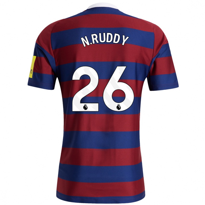 Niño Fútbol Camiseta John Ruddy #26 Burdeos Azul Marino 2ª Equipación 2024/25